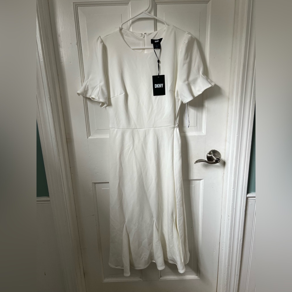 NWT DKNY Women's Cream Midi Dress